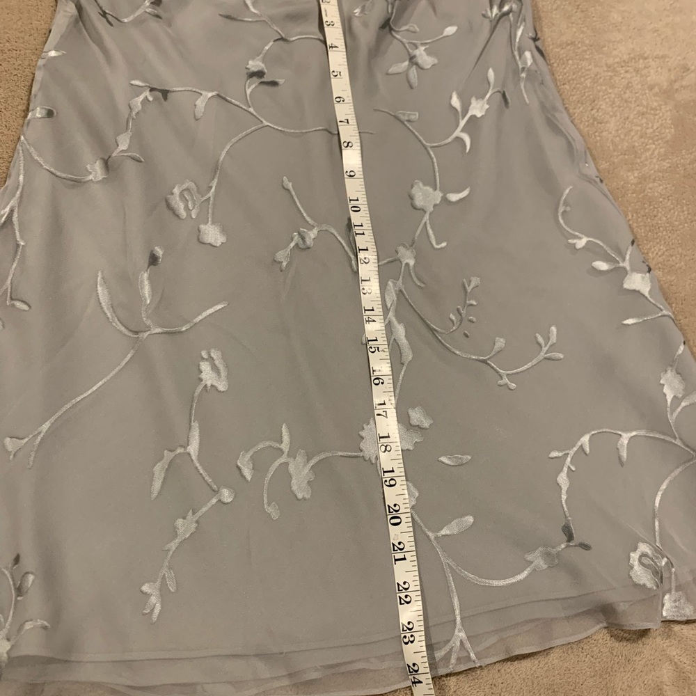 Blushe Impressions Silk/Rayon A-Line Flounce Skirt - Size 10 - Silver - EUC - Picture 6 of 10